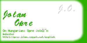 jolan opre business card